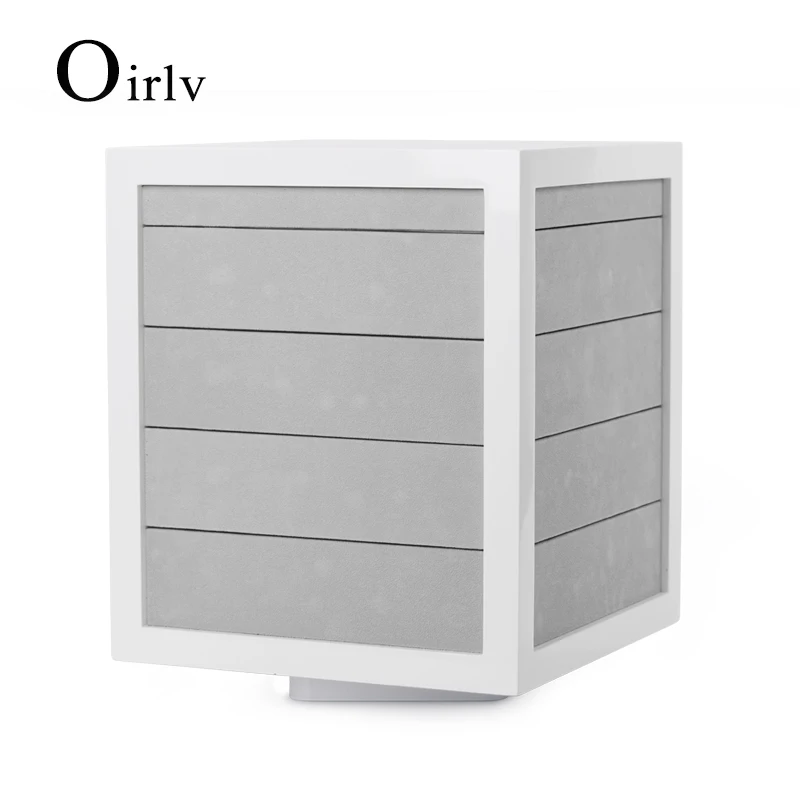 Oirlv 회전식 귀걸이 디스플레이 스탠드, 우드 귀걸이 스탠드, 디스플레이 랙, 벨벳 귀걸이 홀더, 우드 회전식 쥬얼리 디스플레이 스탠드