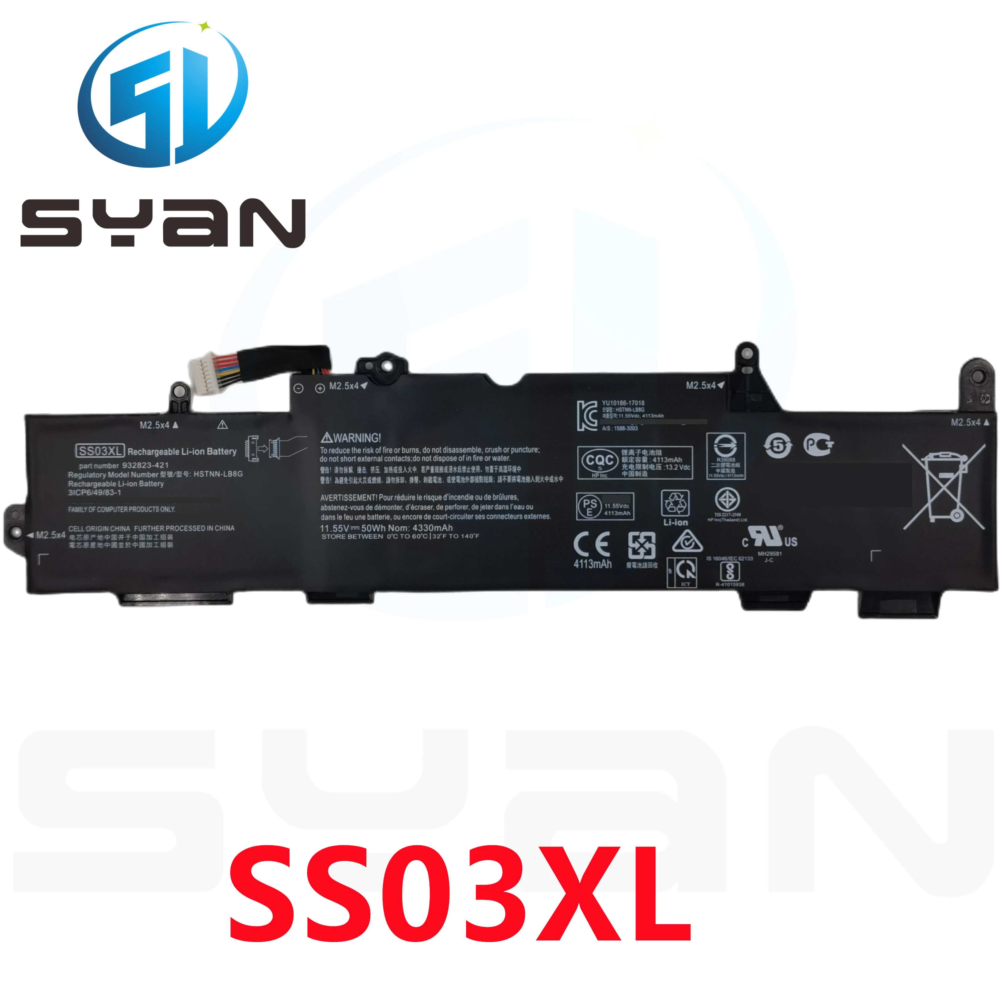 

Аккумулятор SYan SS03XL для ноутбука HP EliteBook 730 735 740 745 755 830 840 G5 ZBook 14u G5