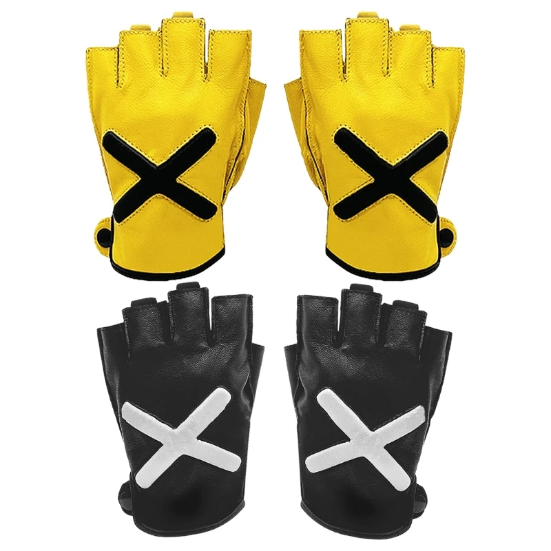 

G99F Motorcycle Half Finger Gloves Sheepskin Gloves Driving Cycling Retro Fingerless Gloves Driver Gloves Driving Accessories