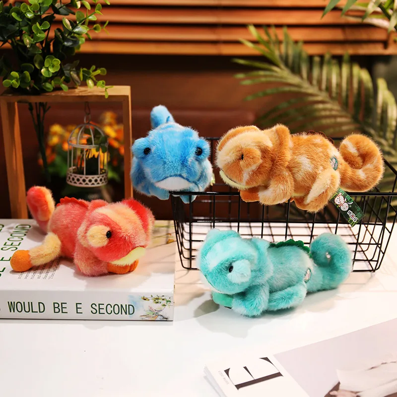 20cm Cartoon Colorful Chameleon Plush Doll Magnetic Reptile Toy Cute Home Decor Gift for Children Simulation Soft Stuffed Animal
