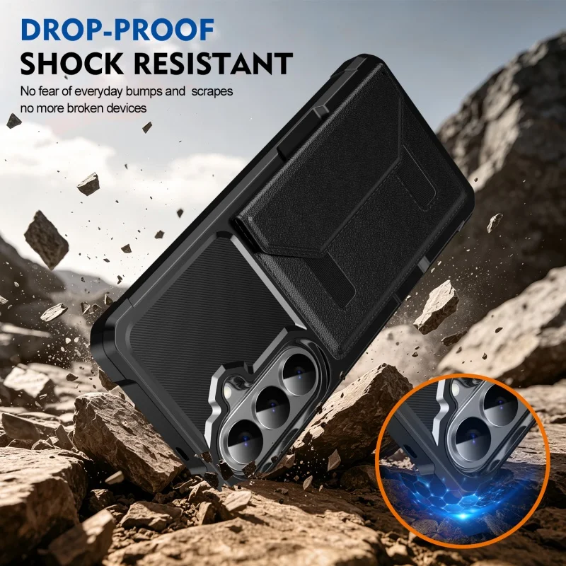 Magnetic Leather Wallet Phone Case with Cardholder and Enhanced Protection