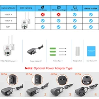Caméra de surveillance extérieure PTZ IP WiFi HD 4MP/1080p, dispositif de sécurité sans fil, avec n'aime numérique x4 6