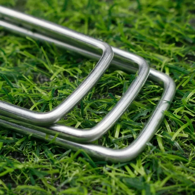 Stakes Galvanized Landscape Staple Metal Heavy Duty U Shaped Garden Landscape Ground Pin for Securing Weed Barrier Fabric garden staples plant stakes