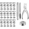 200Pcs Snaps Buttons Set Stainless Steel Snap Fastener Kit Press Studs Cap with Fixing Tool Pliers DIY Craft for Clothing Sewing 1