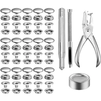 200Pcs Snaps Buttons Set Stainless Steel Snap Fastener Kit Press Studs Cap with Fixing Tool Pliers DIY Craft for Clothing Sewing 1