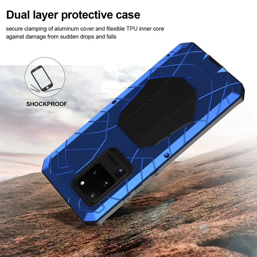 Luxury Aluminum Metal Phone Cases For Samsung Galaxy S22 S21 S20 Fe S10 Note 20 10 Note20 Ultra Plus Lite Hard Case Protector
