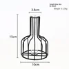 1pc Iron Art Hollow Out Golden Vase Creative Metal Bottle Flower Arrangement with Transparent Hydroponic Test Tube Home Decor 5