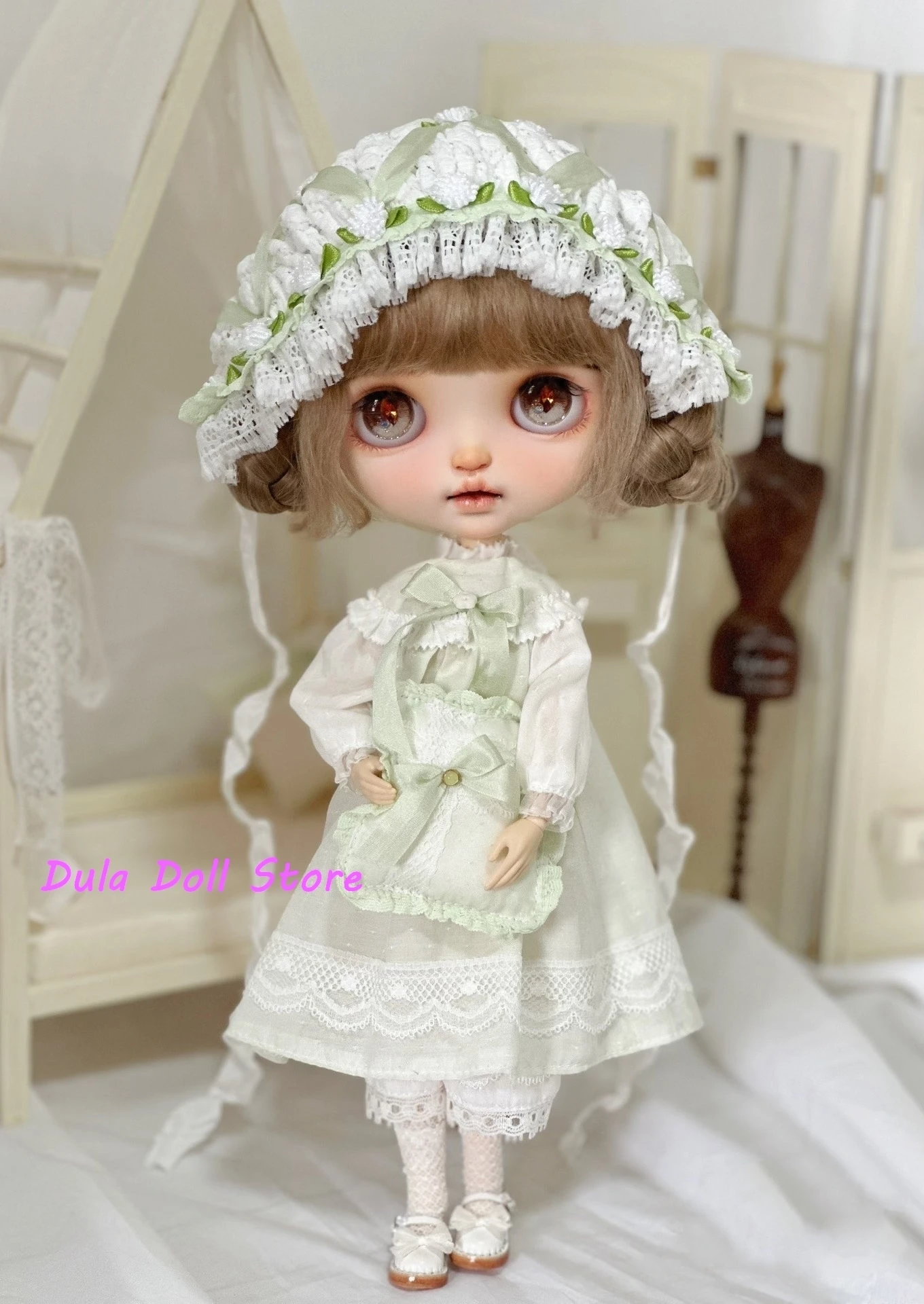Dula Doll Clothes Dress Fresh Green Matcha Skirt Blythe Qbaby Ob24 Ob22 Azone Licca Icy Jerryb 1/6 Bjd Doll