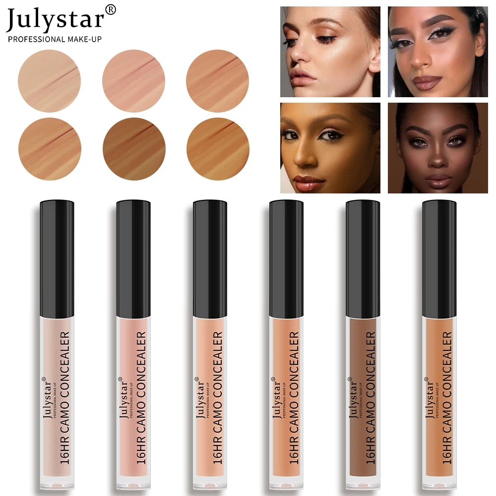 6color Waterproof concealer Lasting Concealer Cover Black Eyes Julystar Liquid Concealer Makeup Concealer Waterproof Concealer
