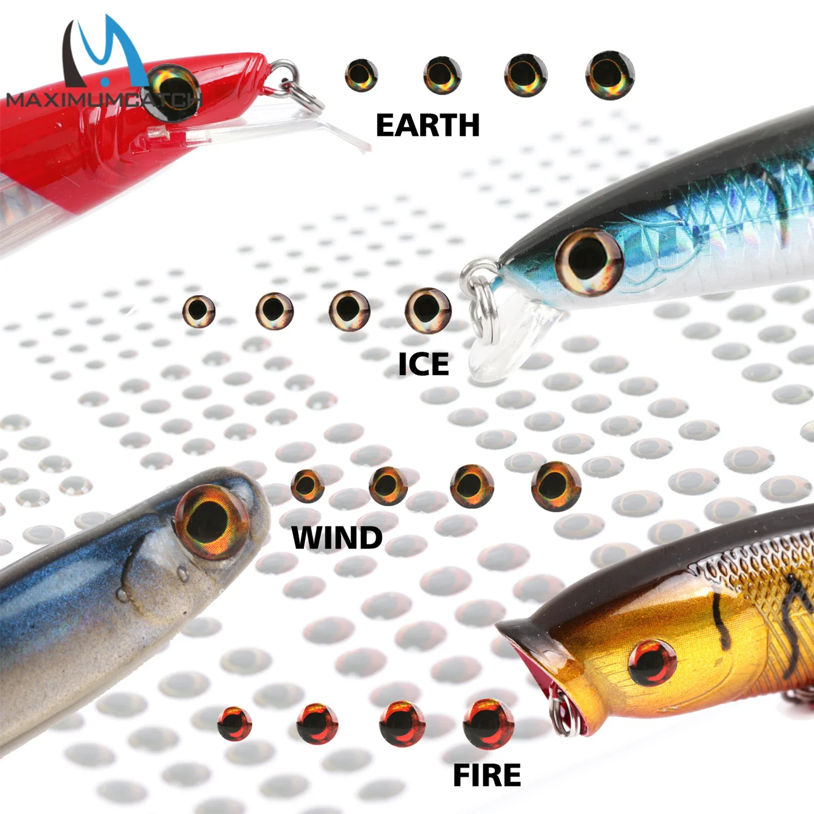 MAXCATCH 2D/3D/4D Angelköder-Augen 3mm-15mm Fliegenbindematerial Realistische Harz-Fischaugen DIY Fliegenfischen Köderherstellung – Detail 24