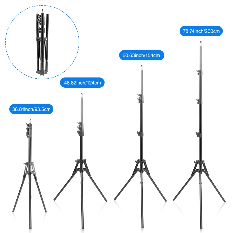 2pack Photography Lighting Kit,24inch Large Bi-Color LED Video Light Panels With Lighting Tripods For Youtube Videos Shooting 5