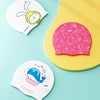 New children's high elasticity silicone professional swimming cap with cartoon print, various cute styles, soft and waterproof 4