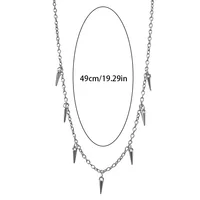 Men Punk Style Rivet Tassel Necklace Women Fashion Geometric Titanium Steel Hip Hop Chain Necklace - Image 6