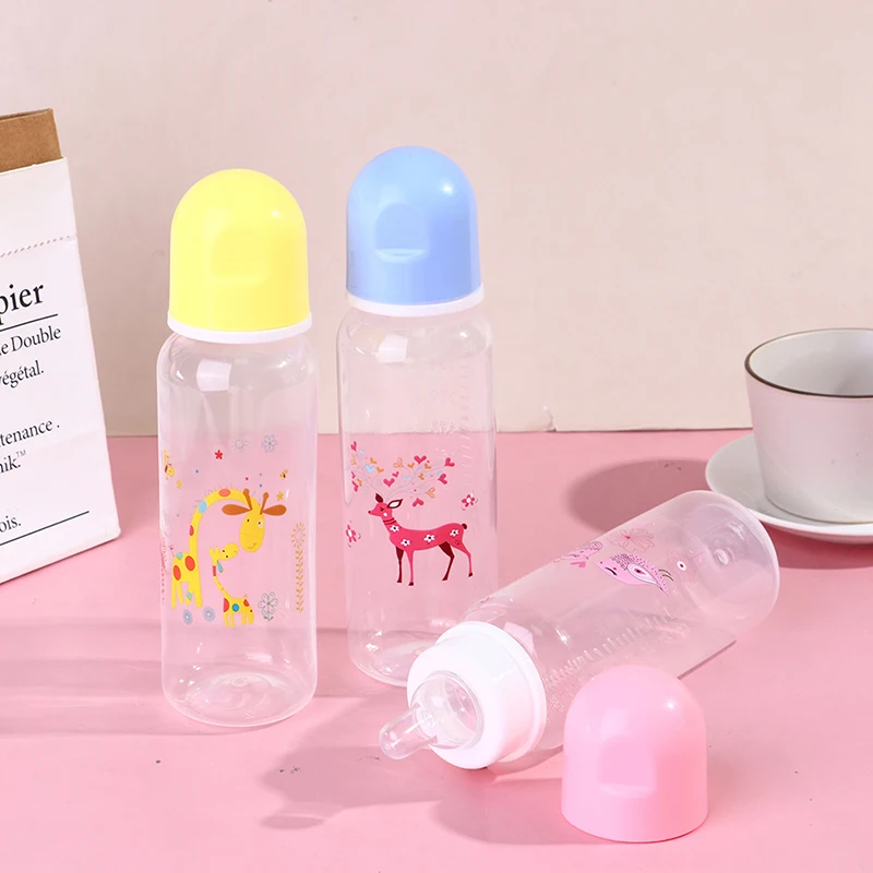

1Pcs 250ML Baby Bottle Infant Newborn Children Learn Feeding Drinking Milk Bottles Portable Breast Nipple Pacifier Bottles