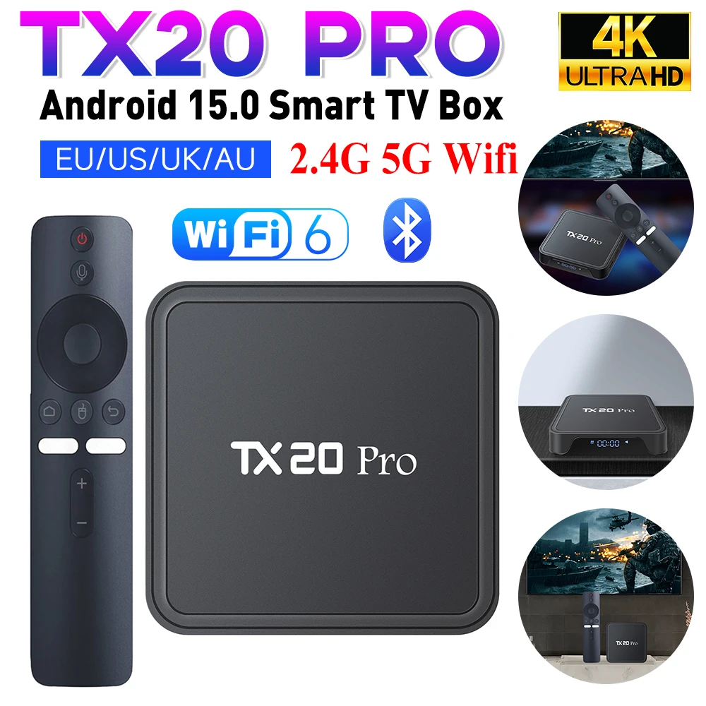 New Smart TV Box Android 15 4K HD Smart Android TV Box 2.4/5G Dual-WIFI 3D Video Media Player Home Theater Set-top