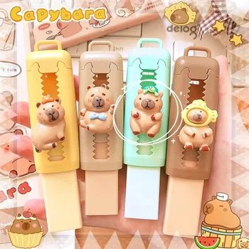 Gomma per Cancellare a Forma di Capibara Retrattile, Gomma da Disegno a Spinta e Trazione, Regali di Compleanno per Bambini, Cancelleria Scolastica e Forniture per Ufficio