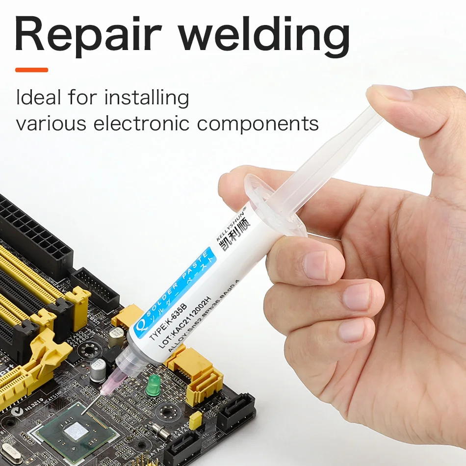 universal welding wire KELLYSHUN Needle Tube Type Solder Paste For Phone Repair BGA SMT PCB IC Manual DIY Welding aluminum welding sticks