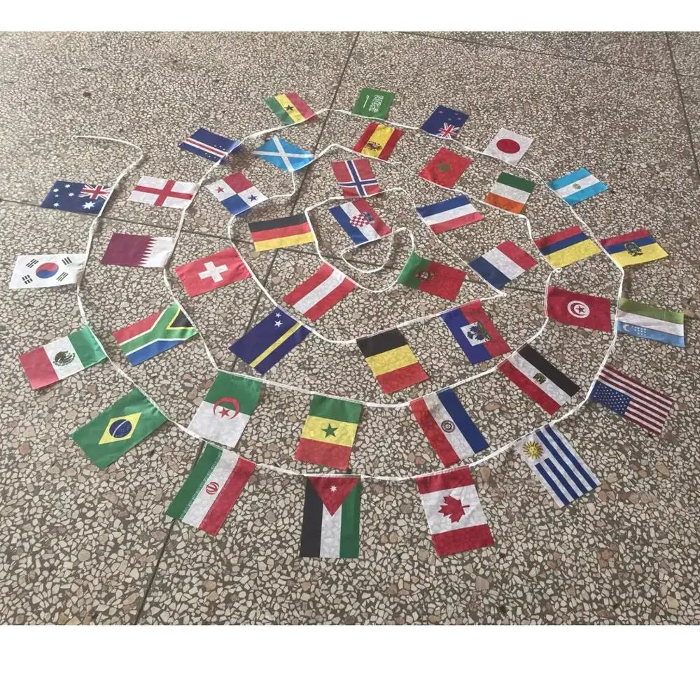 14x21cm 48pcs 2026 World Flag International Flag Small Flag Hanging Flag Bar Store Supermarket Football cup Event Garlands