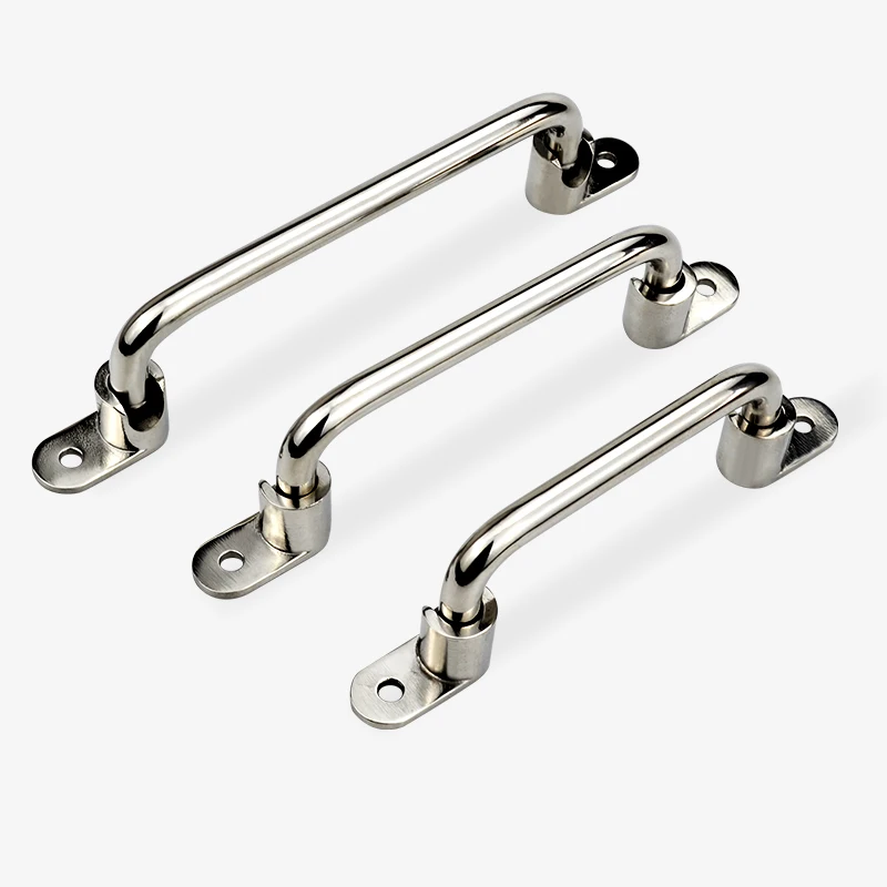 

304 Stainless steel heavy duty folding handle External installed industrial equipment handle box spring handle 138mm 158mm