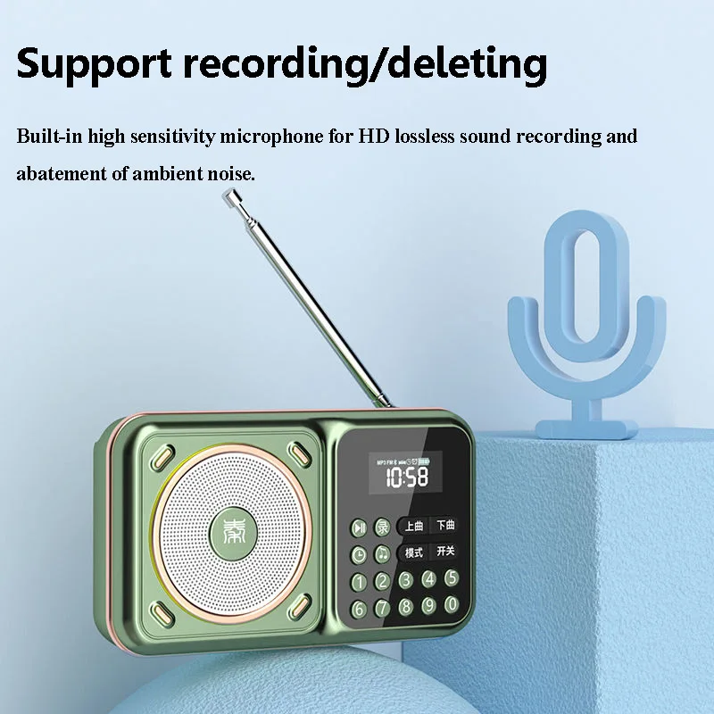 Retro Bluetooth Speaker Wireless Hifi Sound Audio System Portable Music Player with HD Reduction MIC HIgh Sensitivity FM Radio