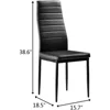 Black Dining Chair Set of 4, Leather Dining Chairs with Curved Back & Foot Cap Protection for Dining Kitchen Living Room 3