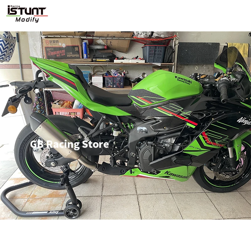 Slip On For KAWASAKI Ninja ZX 25R 2022 2023 Motorcycle Exhaust Replace Carbon Fiber Muffler Moto Escape With Middle Link Pipe - Image 2