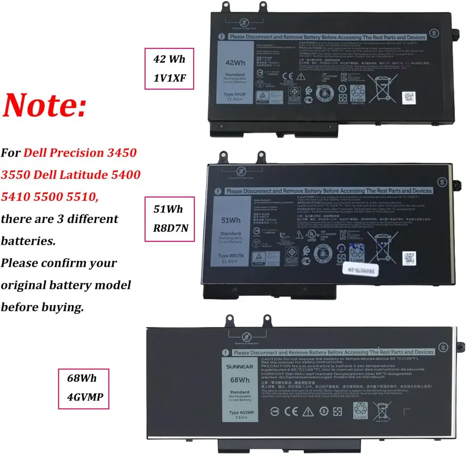 AKKEE 4GVP Laptop Akku Für Dell Latitude 5400 5410 5500 5510 Precision 3540 3550 Inspiron 7590