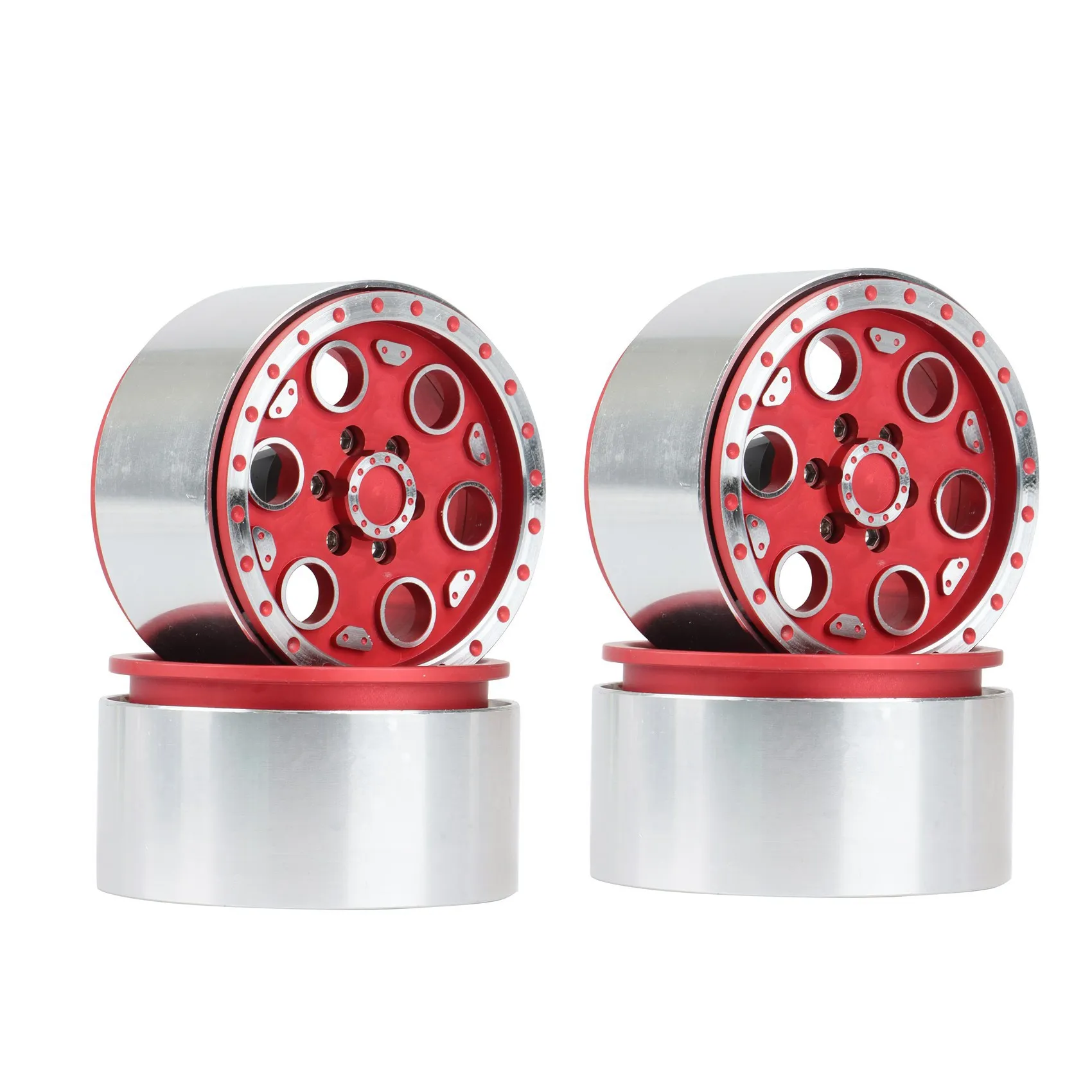 

4PCS Metal 2.2 Inch Beadlock RC Wheel Rims for 1/10 RC Crawler Car Traxxas TRX4 Axial SCX10 RBX10 Wraith RR10 Capra,1