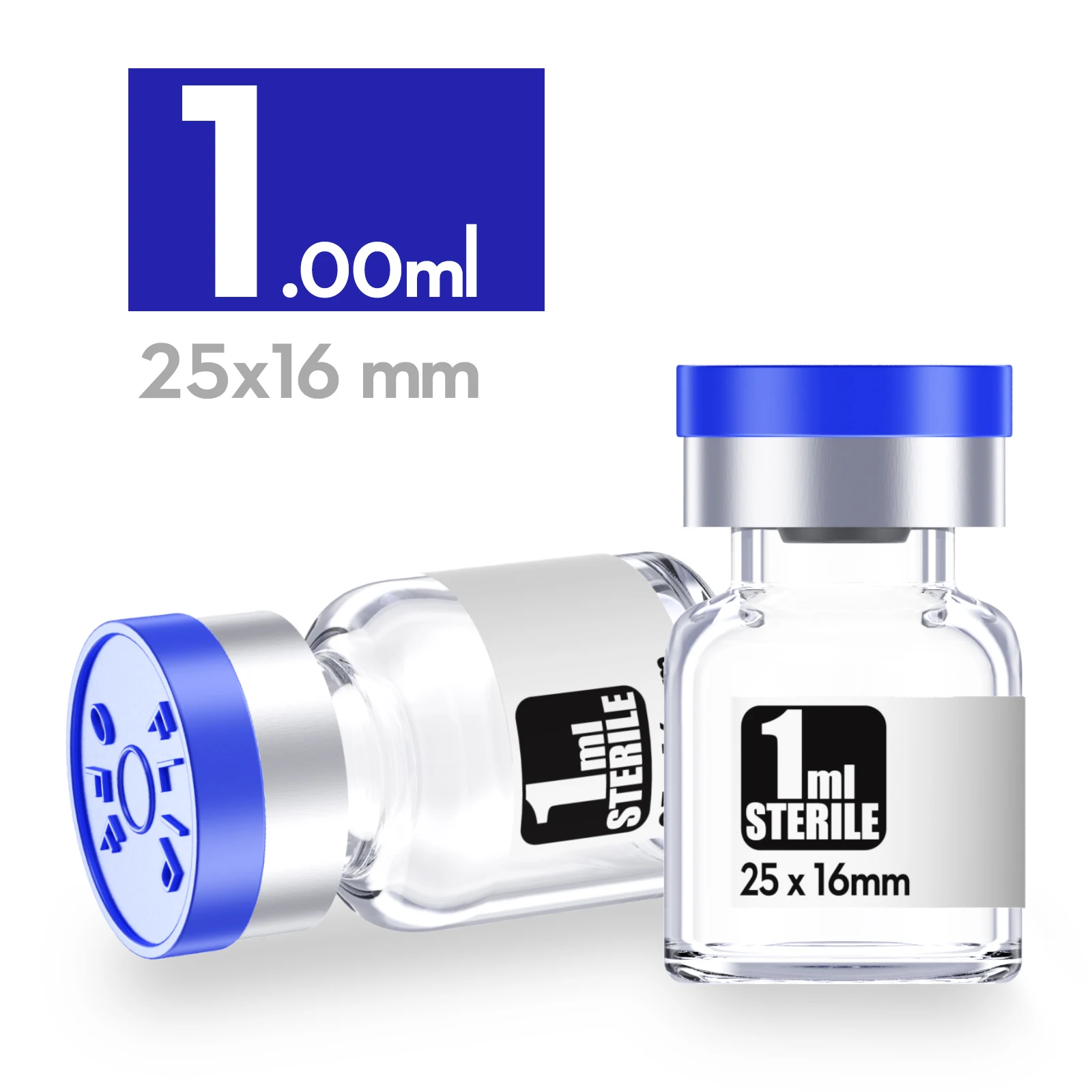 Sterile Empty Vials Self Healing Injection Port Flip Off Aluminum Cap Sterile Package