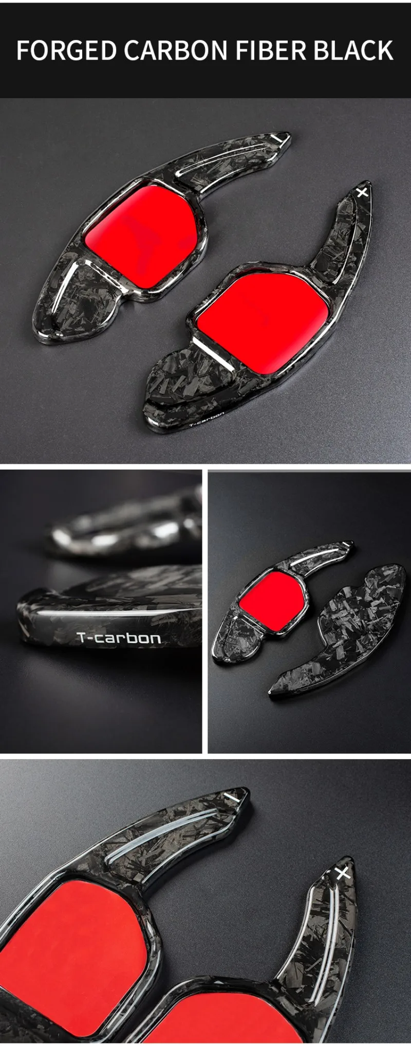 T-carbon Carbon Fiber Steering Wheel Paddle Shift For Audi A3 A4 A5 A6 A7 A8 Q3 Q5 Q7 TT S3 S5 R8 2012-2014