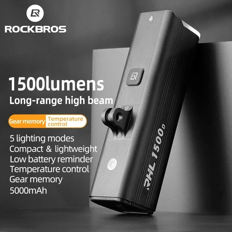 

Велосипедный фонарь ROCKBROS, 1500 лм/1000 лм, алюминиевый сплав, Тип C, зарядка, умные передние фары, подвесная версия, светодиодная лампа, велосипедные фары