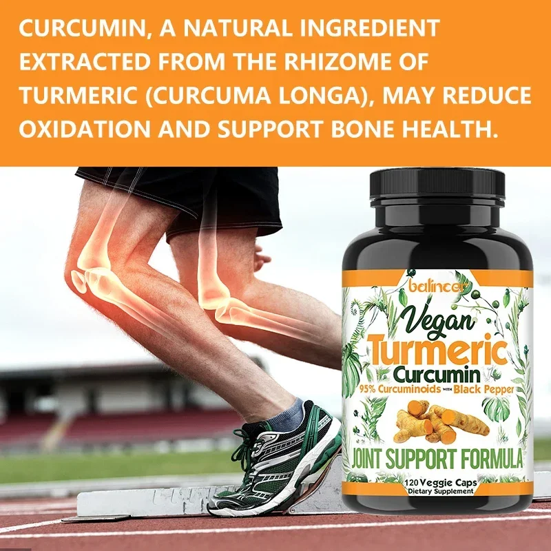 Turmeric Capsules Curcumin Supplement with Black Pepper, Premium Joint Health and Joint Supplement, Muscle, Bone, Immune Health