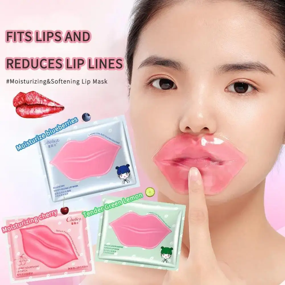 10pcs Collagen Lip Mask Hydrating Moisturizing Essence Gel Patch Lip Masks Lip Care Enhancer Pads Patches Skin Care