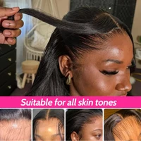 Wear And Go sans colle perruques de cheveux humains pré plumé brésilien droit 13x4 HD dentelle frontale perruques de cheveux humains pour les femmes prêt à porter 3