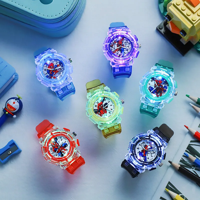 Spider Luminous Watch  Children‘s Hero Watch Cute Silicone Colorful Lights Watch Gifts for Girls Kids Watches 2