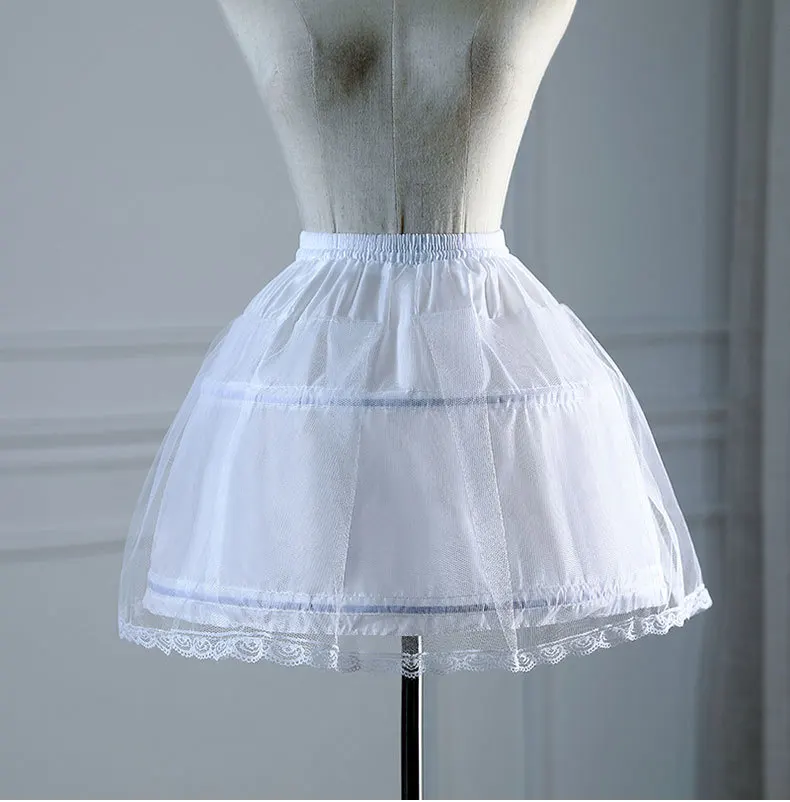 Bělouš girl`s malý šaty kněžna sukně dva loops jedna krajka svatební šaty natvrdo pletivo sukně podpora vystoupení šaty spodnička
