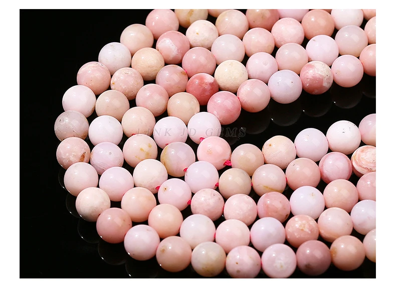 5A Naturstein Rosa Opal Perle Runde Lose Spacer 4 6 8 10mm Rocailles Für Schmuck Machen Diy halskette Armband Zubehör 15" – Detail 10