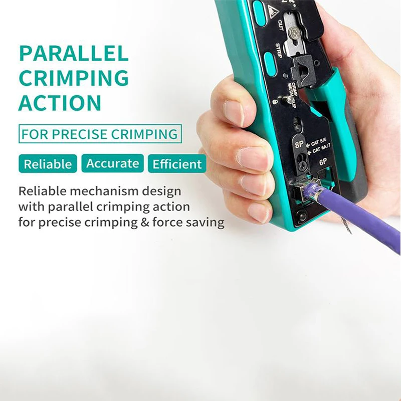 Pro'skit CP-335N CAT7 Modular Plug Crimping Tool Network Crimping Plier Cable Clamp RJ-45 RJ11/RJ12 Wire Stripper 4
