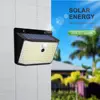 Solar Lights Outdoor 158 LED Solar Wall Lamp Waterproof Wireless Motion Sensor Security 3 Modes Garden Fence Yard Deck Garage 5