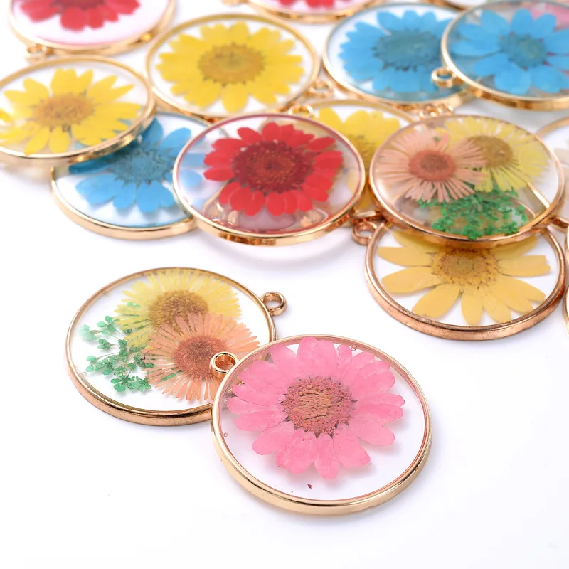 Dried Flowers Real Natural Plant Pressed Flower For Epoxy Resin Filling DIY Blank Pendant Tray Bezel Charms Jewelry Making Craft