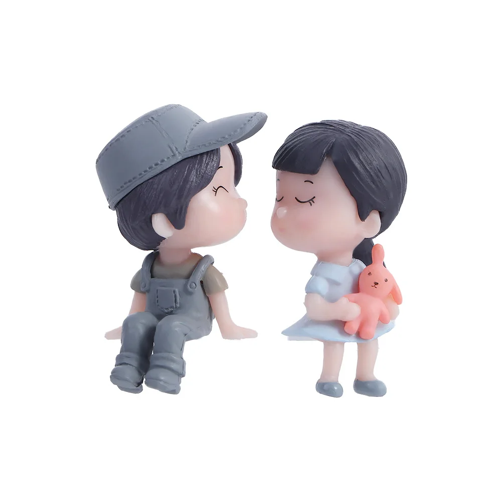 Schattige Cartoon Koppels Figuren Creatieve Mini-Liefhebbers Miniatuur  Beeldjes Cake Auto Interieur Auto Decor Geschenken Voor Vriendinnen Minnaar  - AliExpress, image size:1000x1000