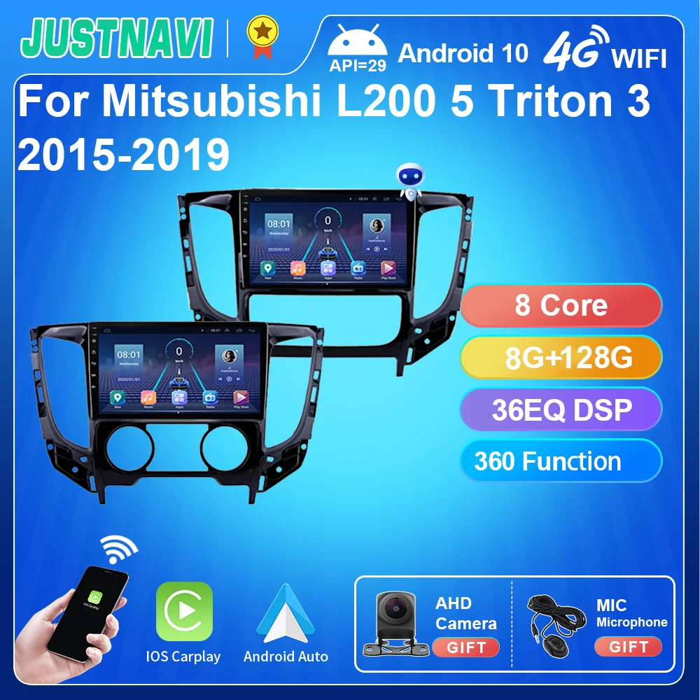 

JUSTNAVI For Mitsubishi L200 5 Triton 3 2015-2019 Car Radio Multimedia Player Navigation GPS Stereo Auto Carplay No 2din 2dinDVD