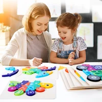 3D Puzzles Dinosaur Animal Vehicle Wood Jigsaw Puzzle Game Kids Learning Montessori Educational Toys Baby Wooden Toys 2