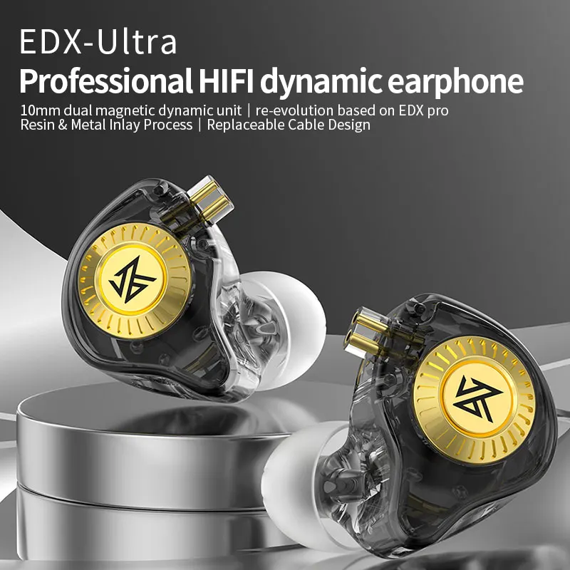

KZ EDX-Ultra Earphones Bass HIFI Earbuds In Ear Monitor Headphones Game Sport Noise Cancelling Headset