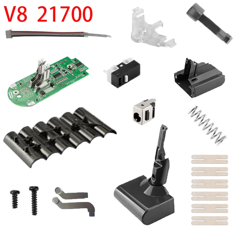 V8 리튬 이온 배터리 21700 다이슨 21.6V 절대 동물 전용 진공 청소기 용 플..