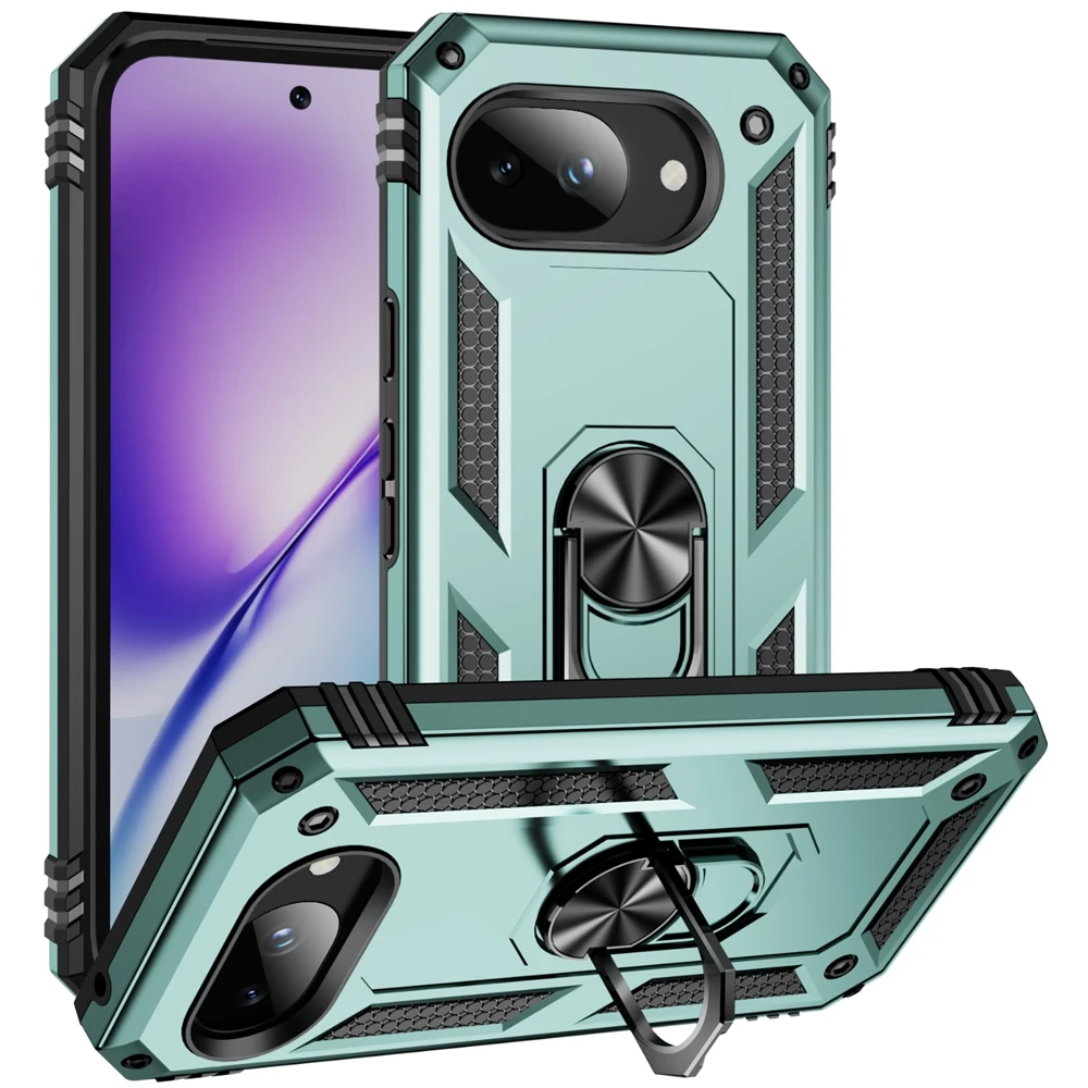 Durable Armor Shockproof Phone Case with 360° Metal Ring Holder