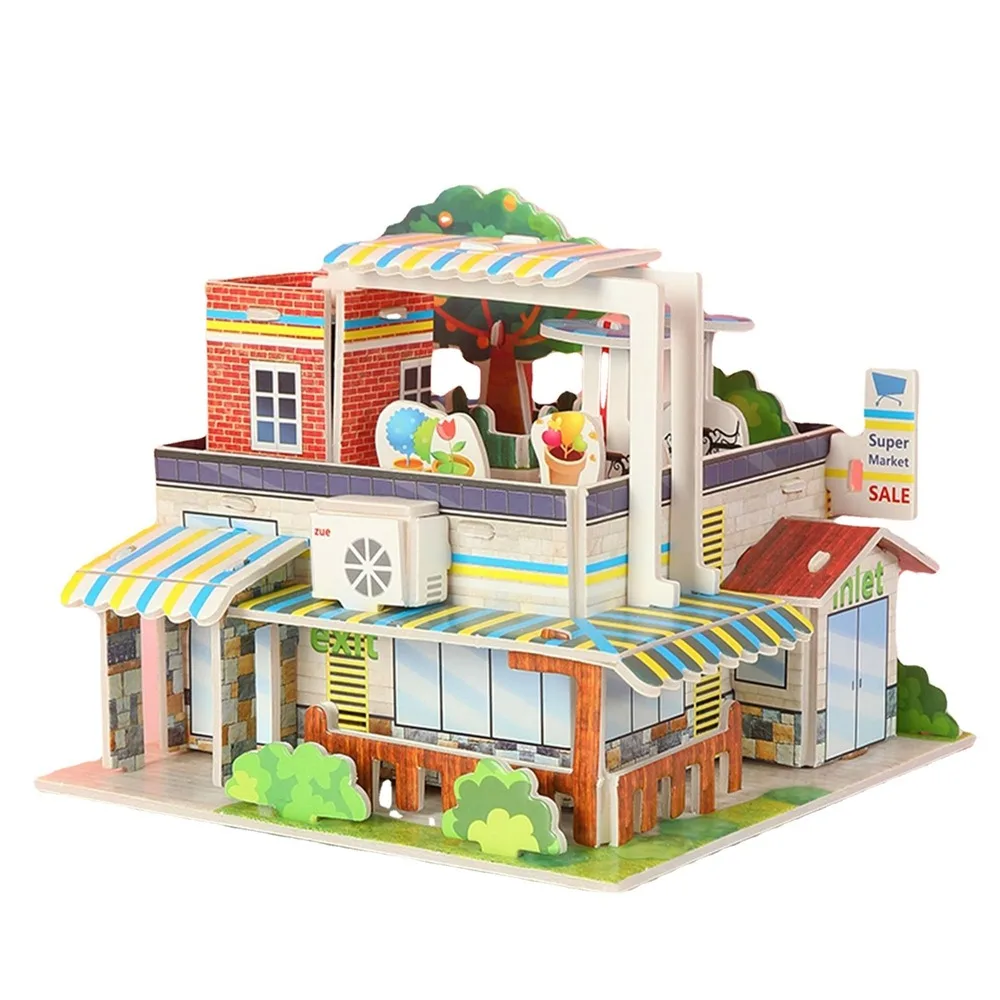 New Paper House Model Puzzle Early Education Handmade Puzzle Model Children's 3D Educational