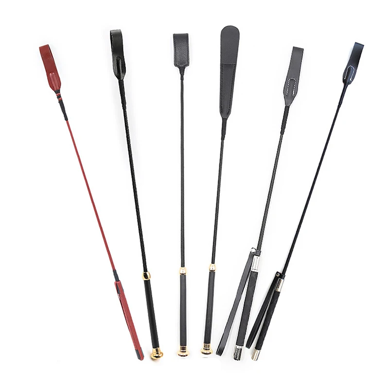 PU Leather Long Straight Whip Flogger Paddle Horse Whip Training Riding Crop Whip With Anti-Slip Grip Equestrianism HorseWhip