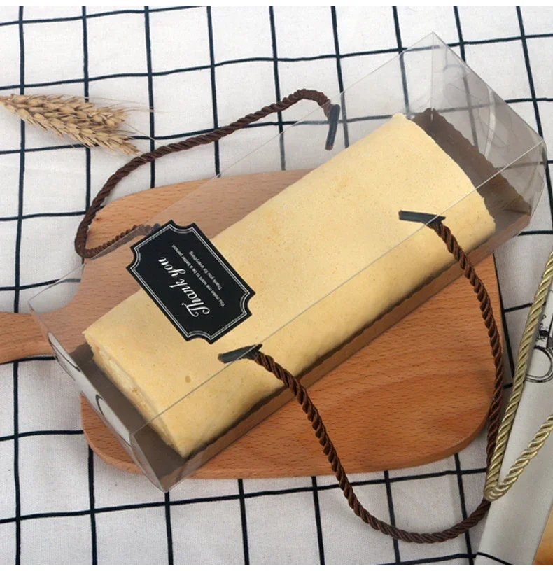 1PCS Transparent Cake Box with Handle, Clear Plastic Portable Cupcake, Swiss Roll, Dess... - SKU TCBH1800 - UGI Packaging