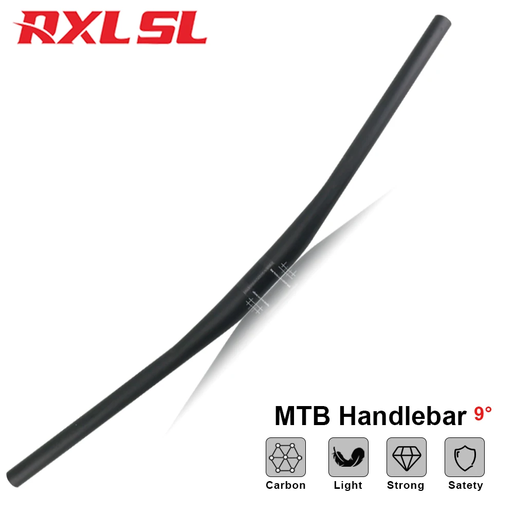 RXL SL 9 Degree Carbon Handlebar, MTB Bicycle Handlebars, 31.8mm 720mm 780mm, UD Matte Flat Mountain Bike Handle Bar Accessories